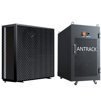 ANTRACK V2 mining cabinet and external cooler specifications for ANTMINER units
