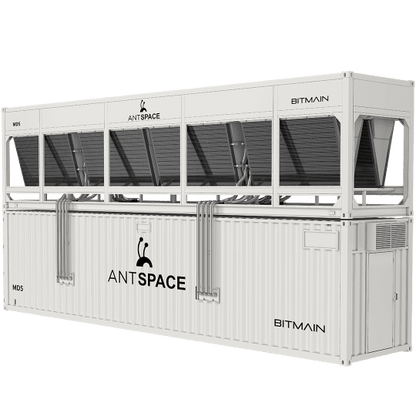 ANTSPACE MD5 mining container specifications and dry tower details with certifications and power ratings