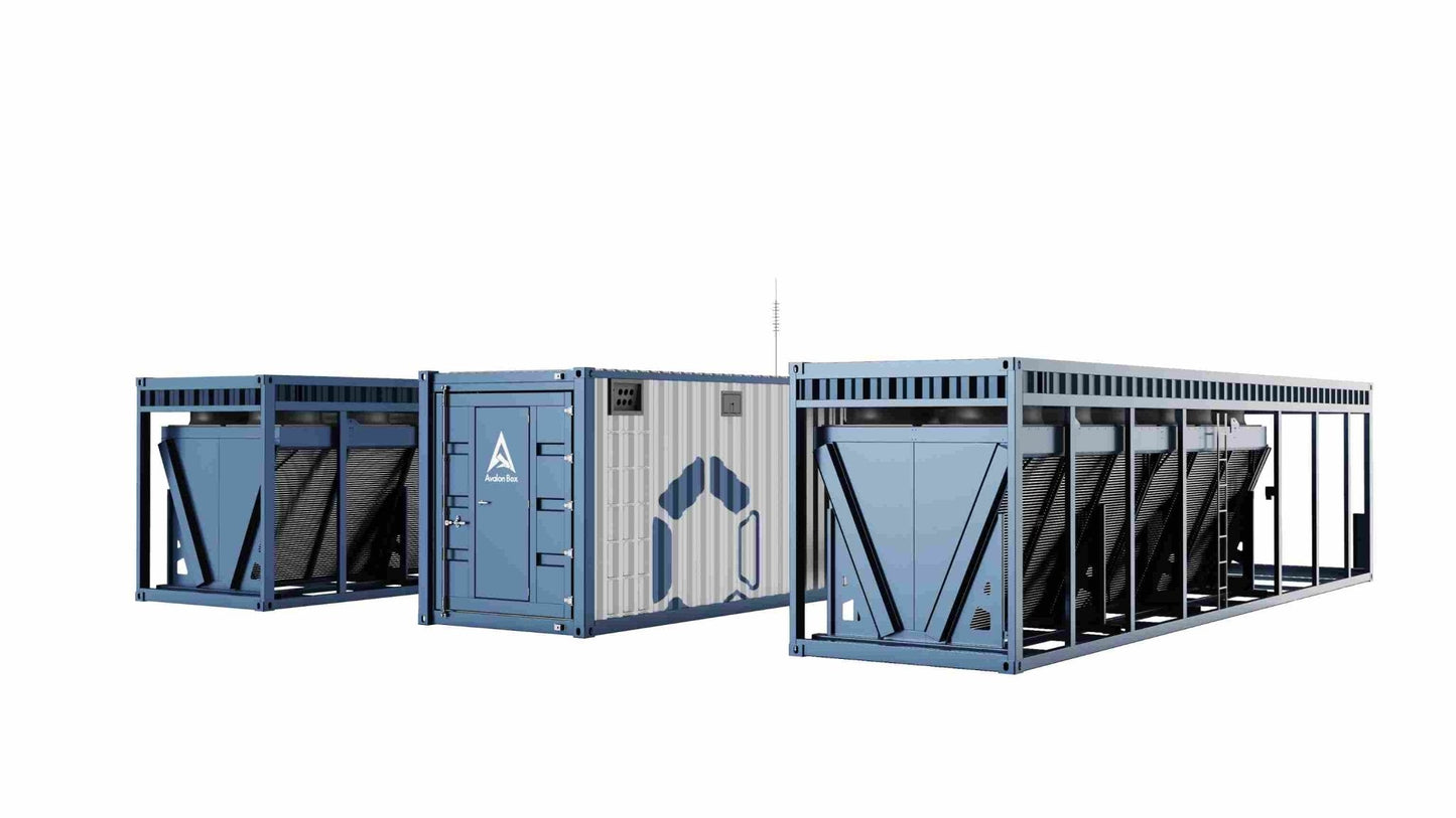 Avalon Immersion Cooling Mining Box 40ft container with oil cooling system and 144 Avalon miners