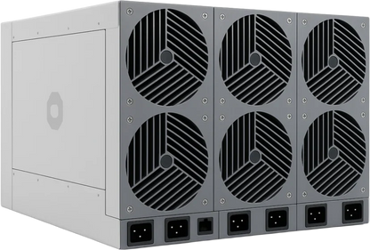 Proto Rig ASIC miner with 819Th/s hashrate for Bitcoin mining, efficient 12000W power consumption, and robust cooling system.