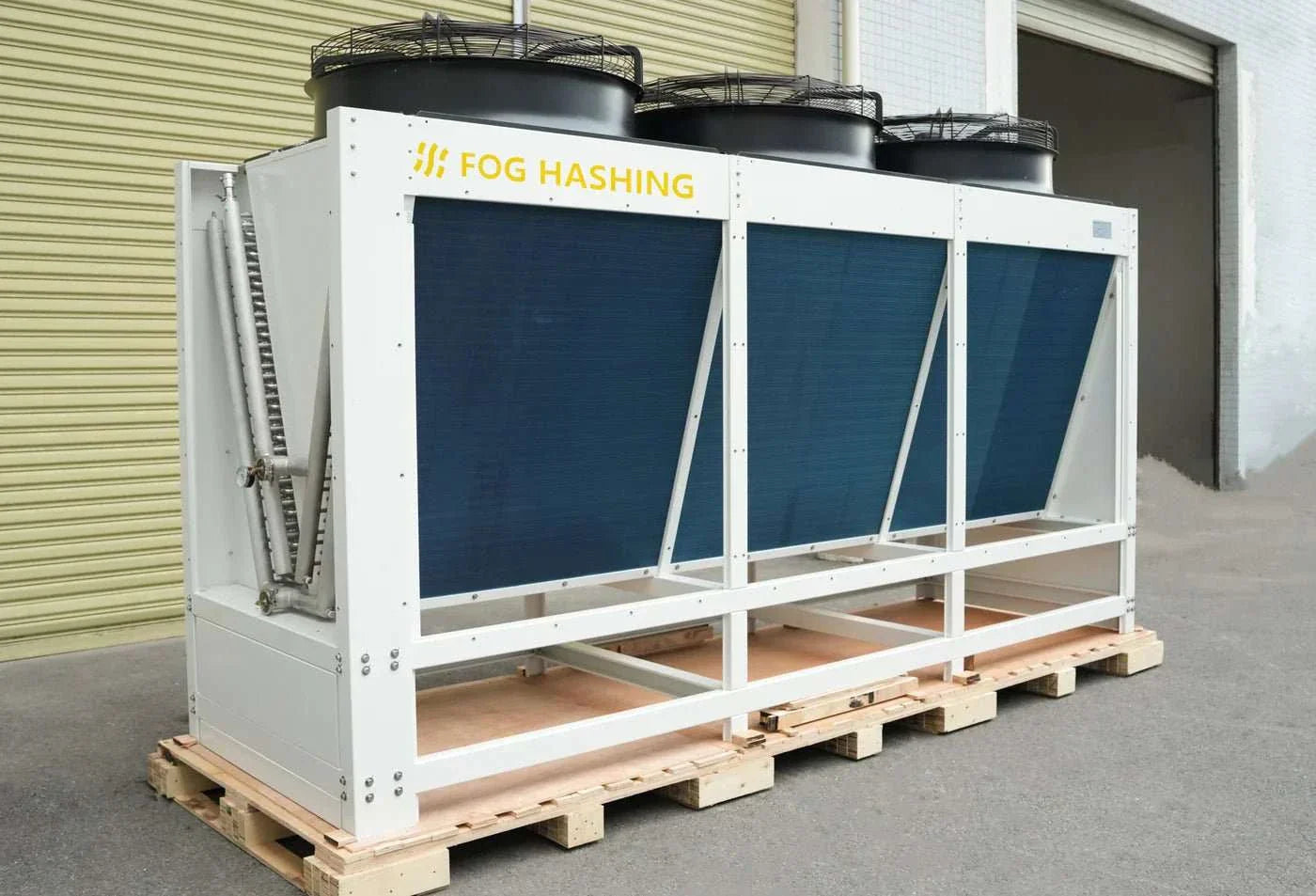 FOGHASHING H200-S Hydro Cooling Suite for large-scale hydro mining with modular rack, CDU, and dry cooler system
